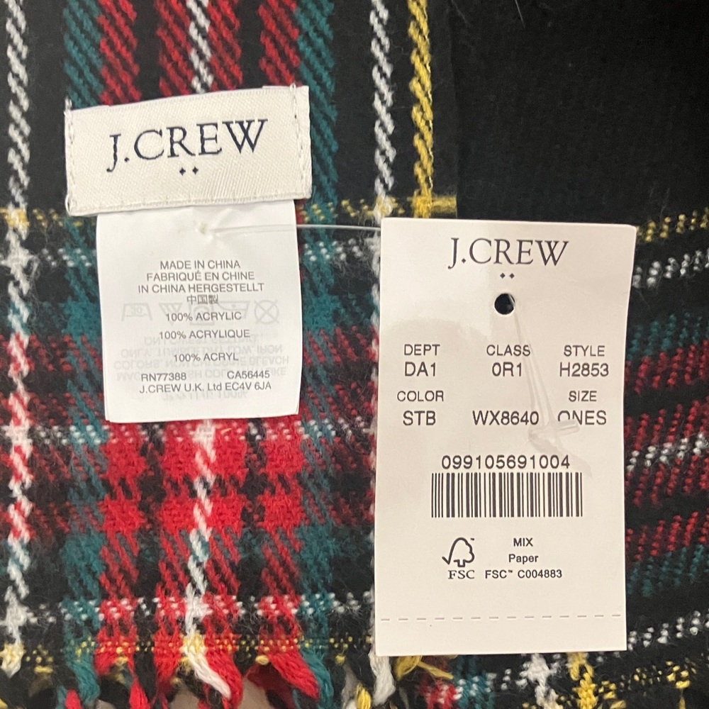 J Crew plaid scarf NWT - Picture 2 of 4
